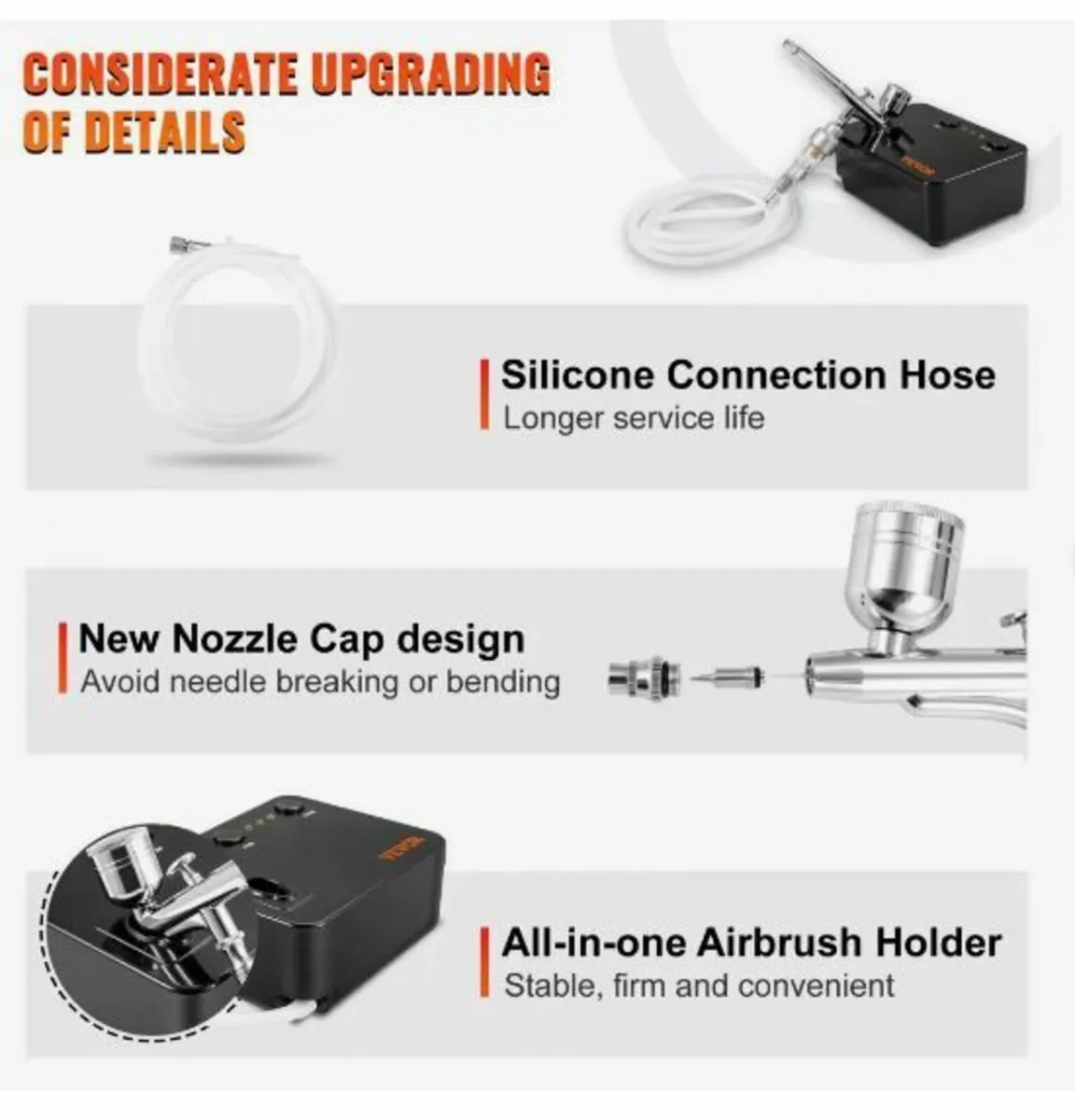 Airbrush Kit, Portable Airbrush Set with Compress - Image 2