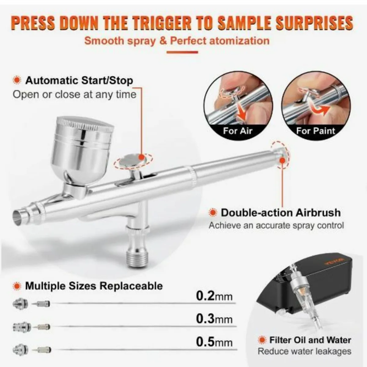 Airbrush Kit, Portable Airbrush Set with Compress - Image 3