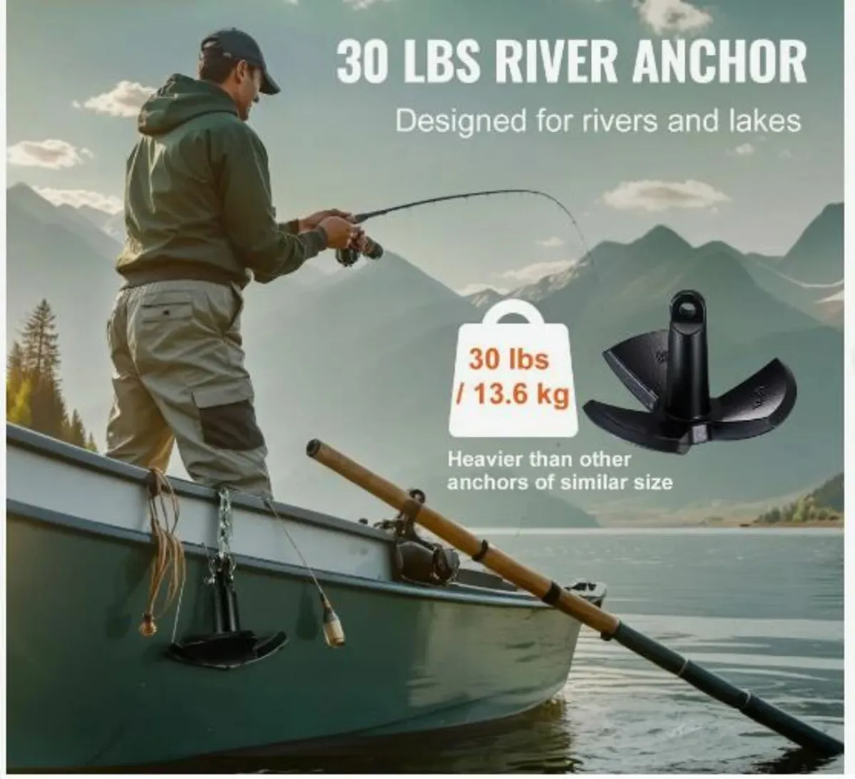 River Anchor, 30 LBS Boat Anchor Cast - Image 3