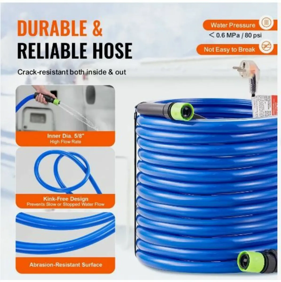 100ft Heated Water Hose - Image 1