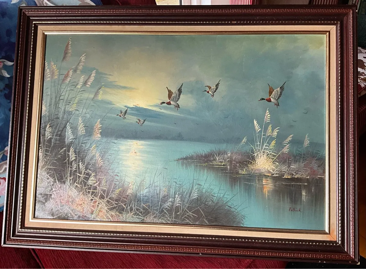 Large Picture.Ducks in Flight. Acrylic Painting - Image 2