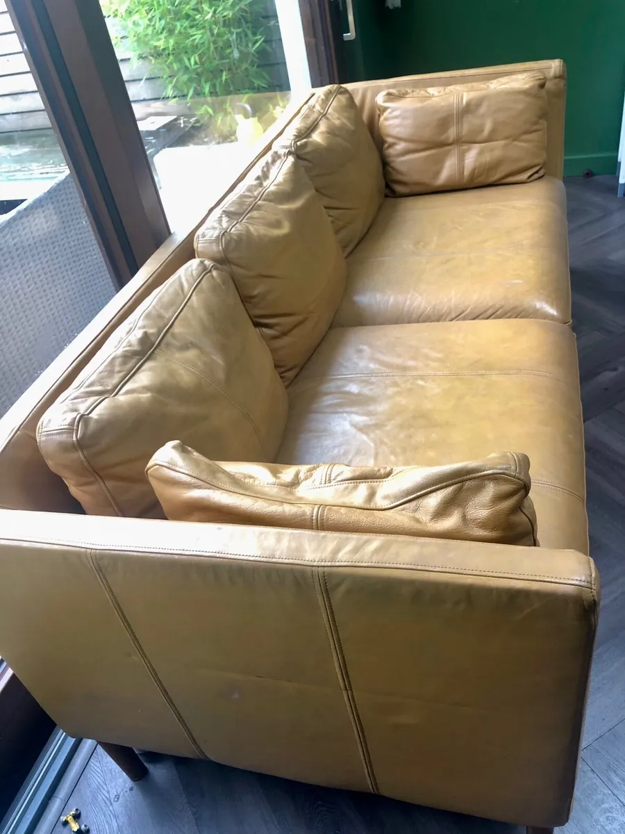 IKEA Stockholm tan leather 3 seater sofa - Image 1