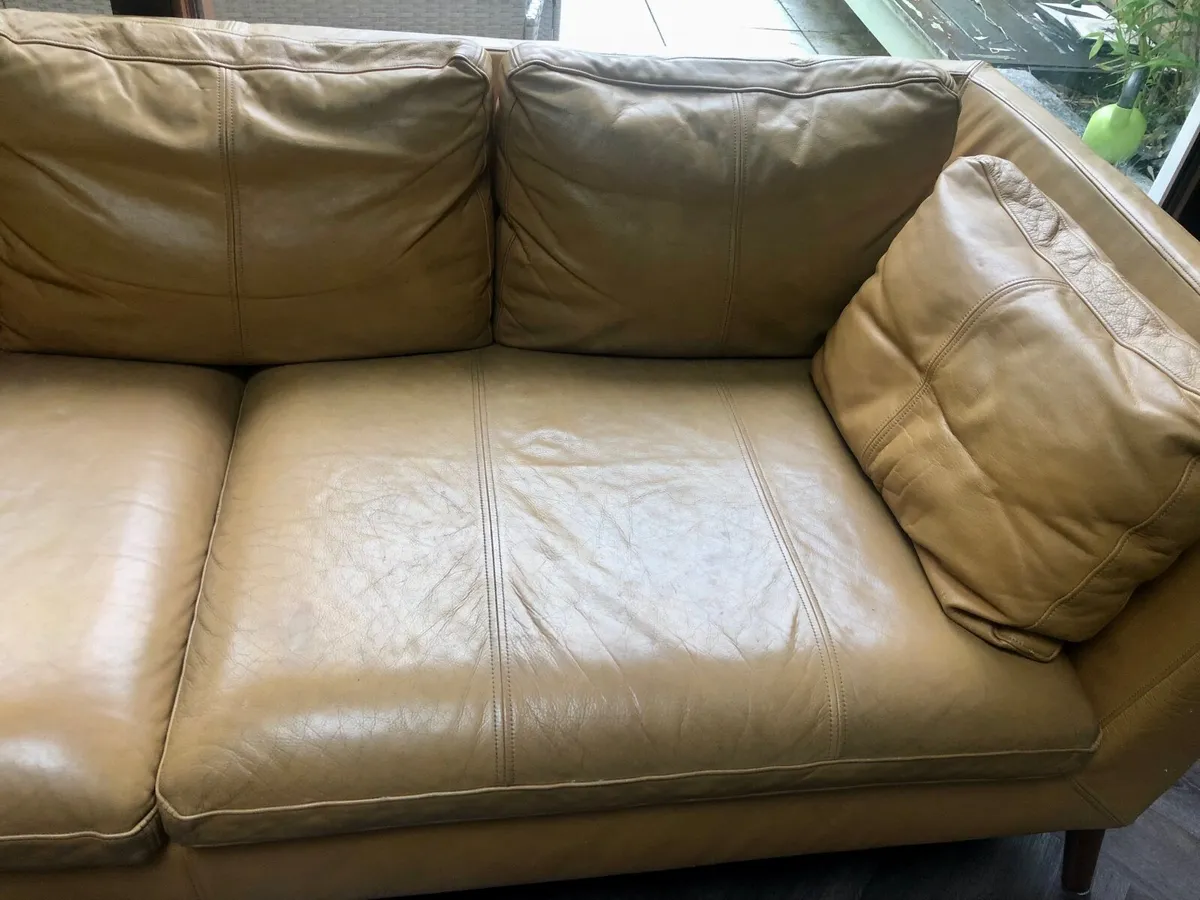 IKEA Stockholm tan leather 3 seater sofa - Image 3
