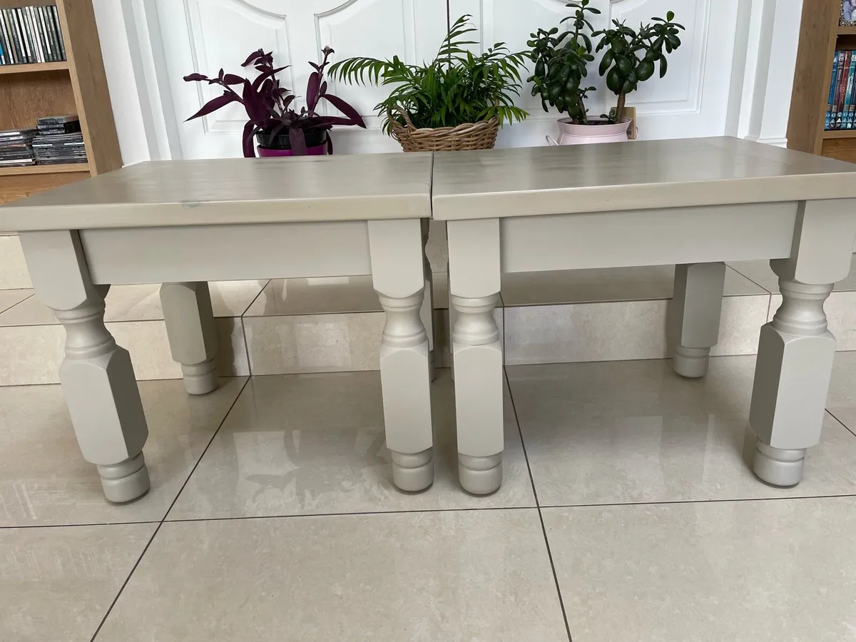Two solid wood side tables - Image 2