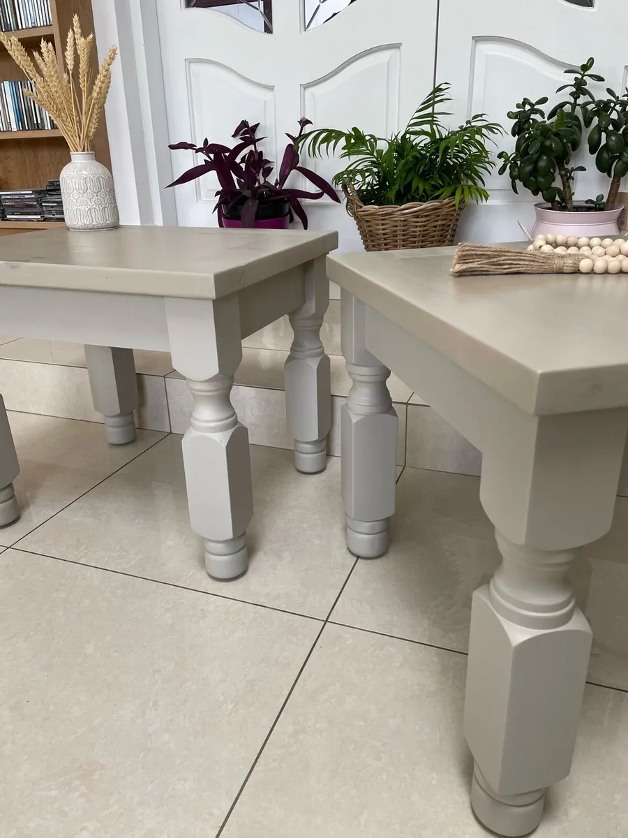 Two solid wood side tables - Image 4