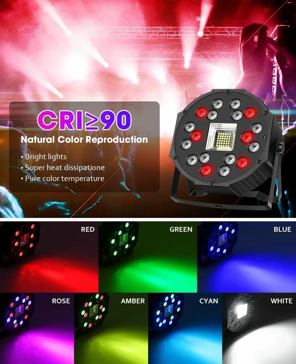 2 in1 Stage Lights Strobe Light, 18 LED Lamps and