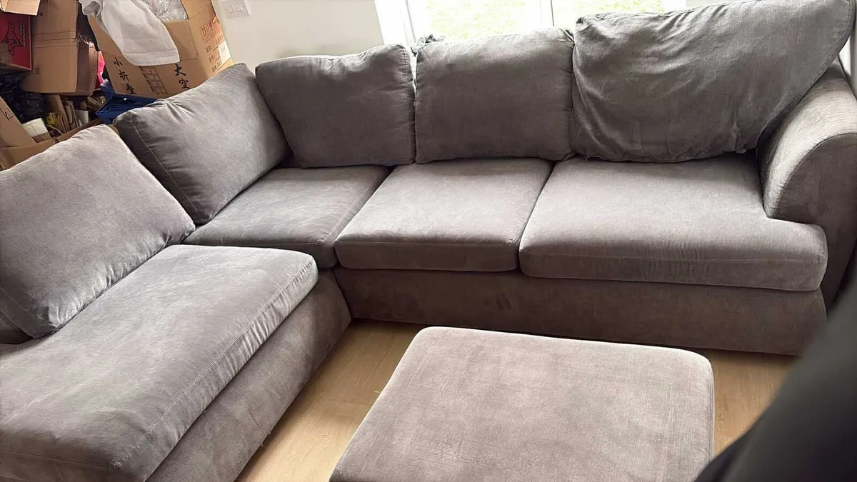 Grey L/corner sofa - Image 2