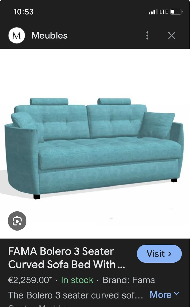 Bolero 3 Seater Sofa Bed by Fama - Image 4
