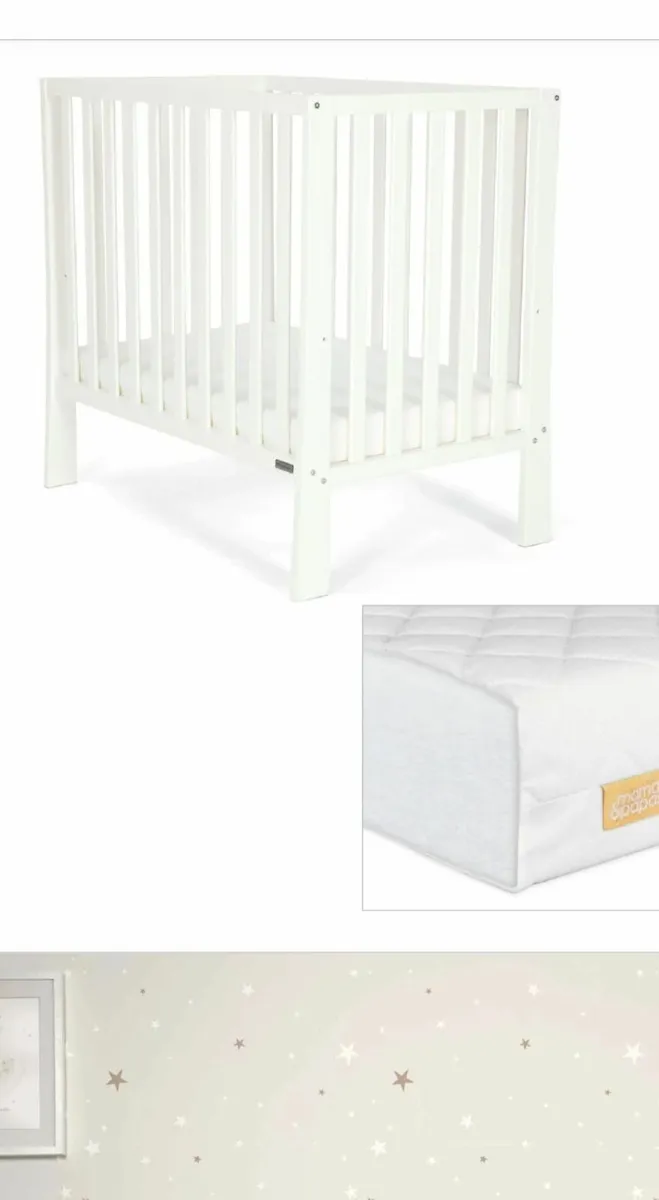 Mamas & Papas Petite Cot - grey - Image 1
