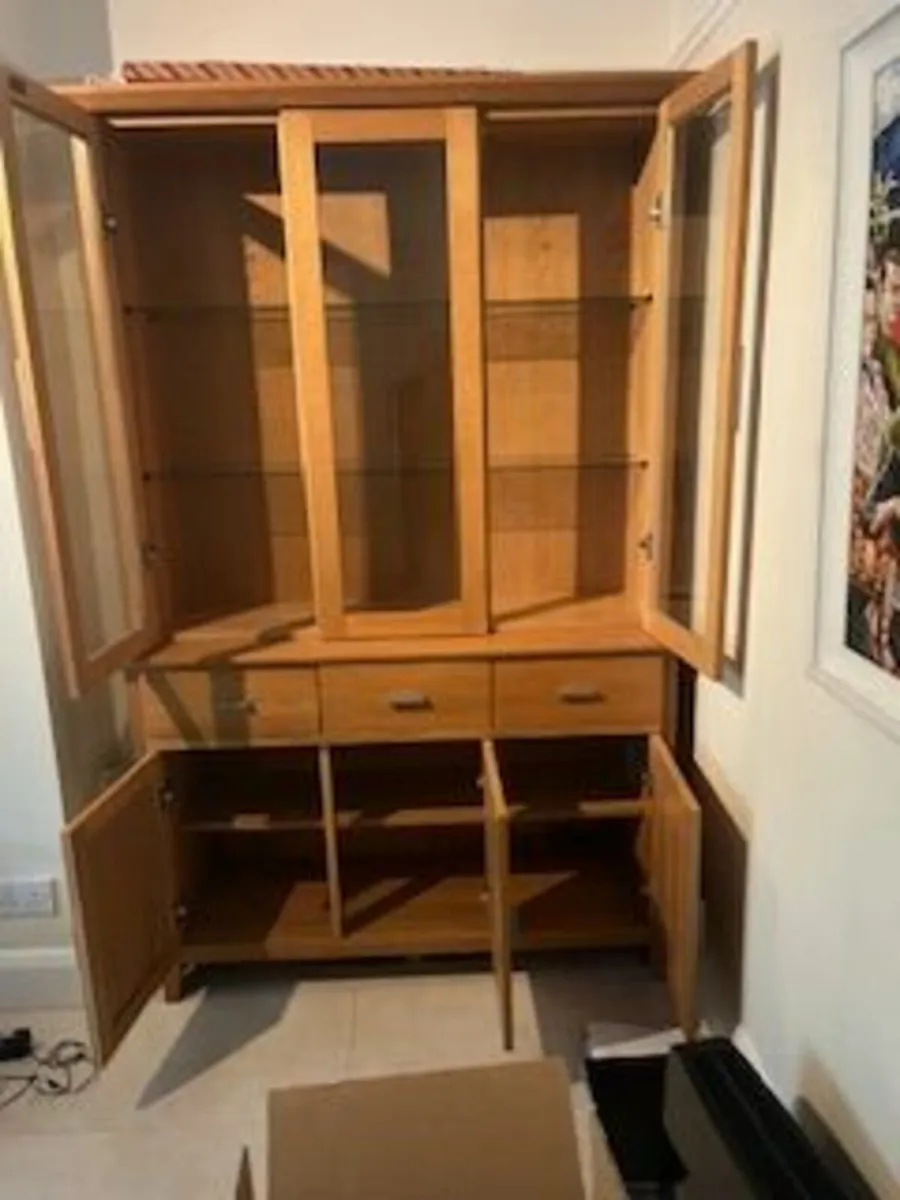 Solid Oak Display Cabinet - Image 1