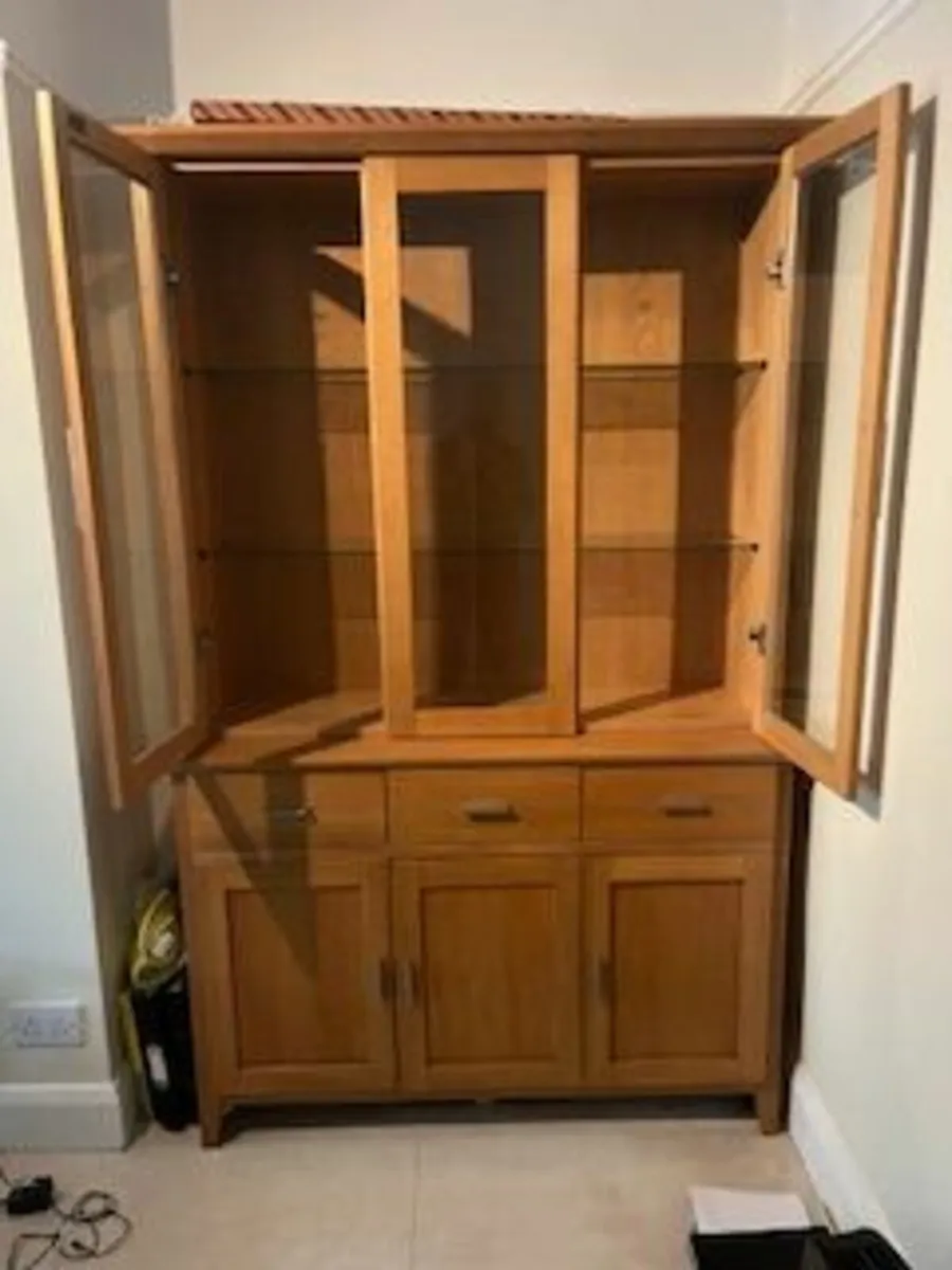 Solid Oak Display Cabinet - Image 2