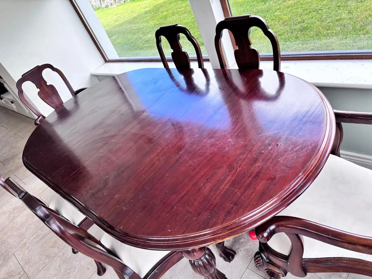 Mahogany table and 8 chairs - Image 4