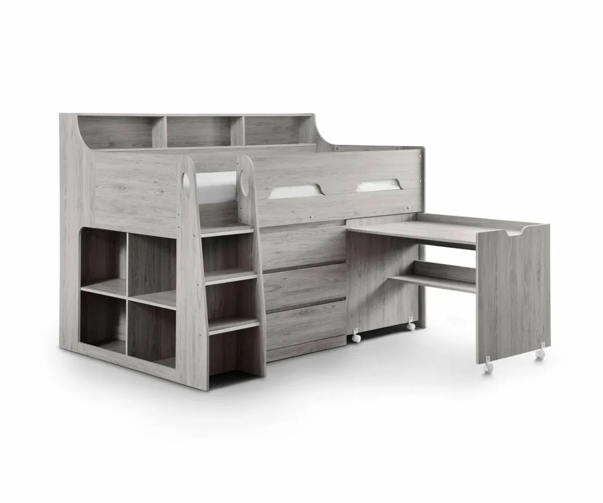 3 Drawer Mid Sleeper Loft Bed with Buillt in Desk - Image 2