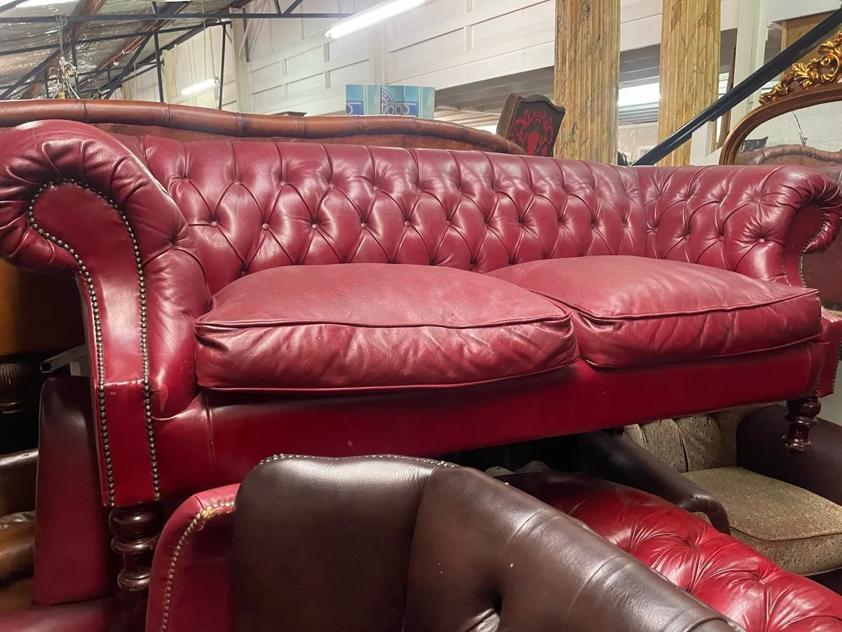Antique Leather Chesterfield Sofa - Image 1