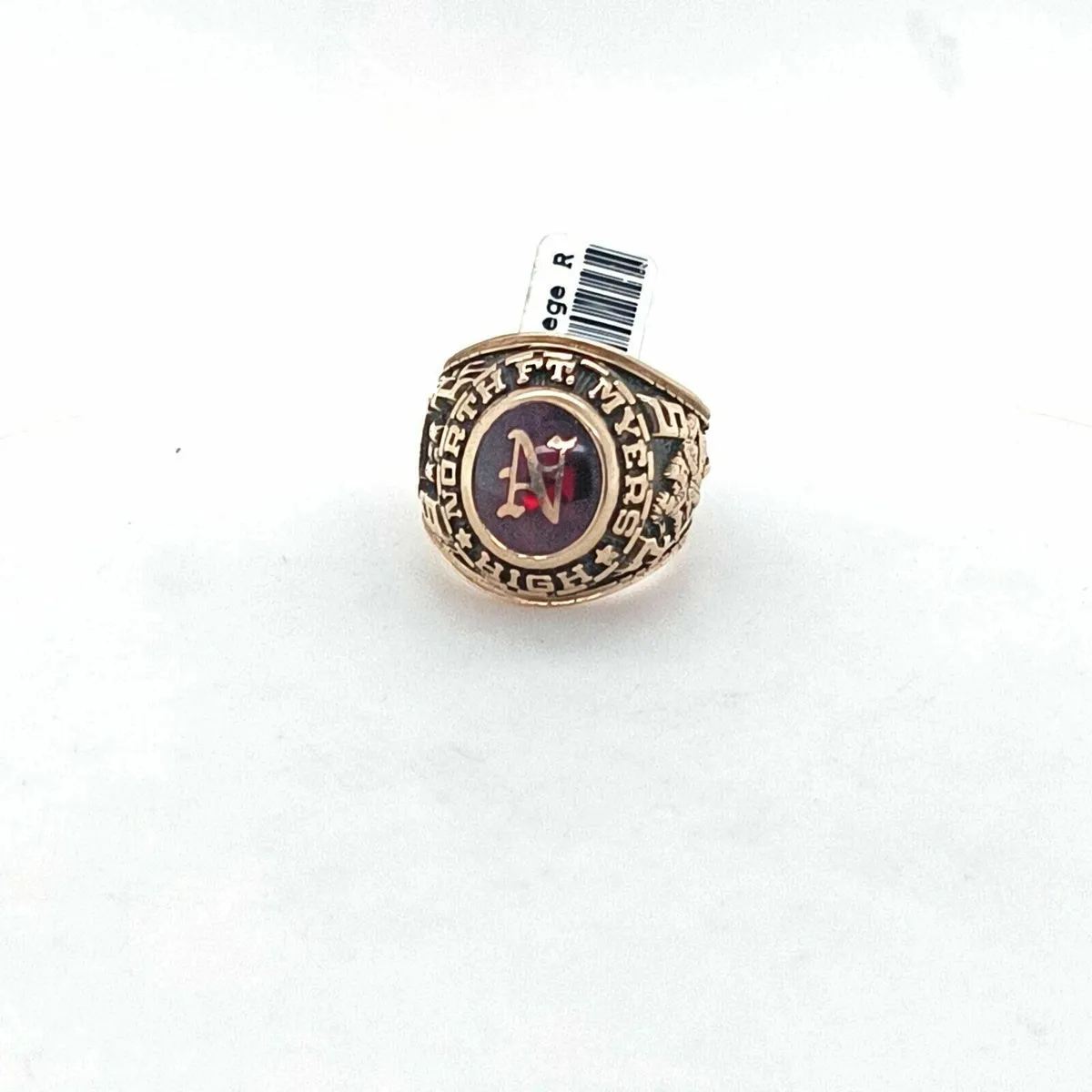 10k Gold Filled College Ring, Red Stone 1975 - Image 1