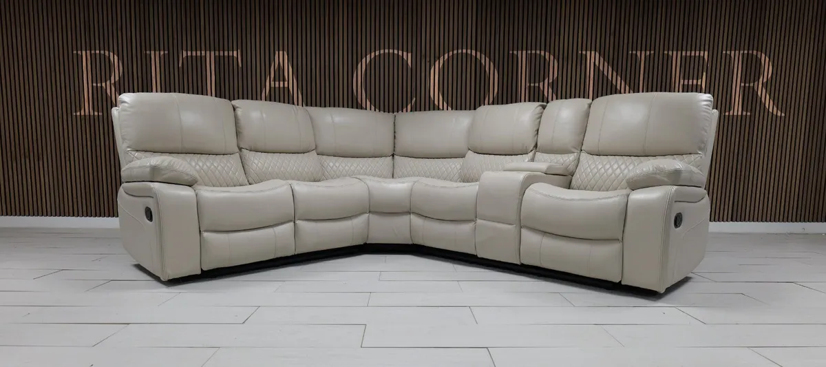 Light Beige Rita Corner Recliner Sofa - Image 1
