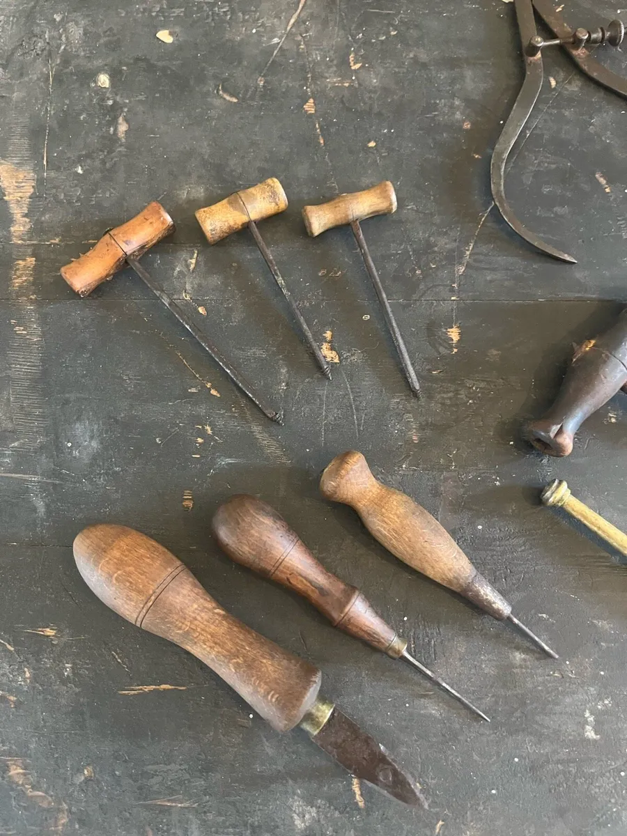 Antique Leather Saddler Tools - Image 2