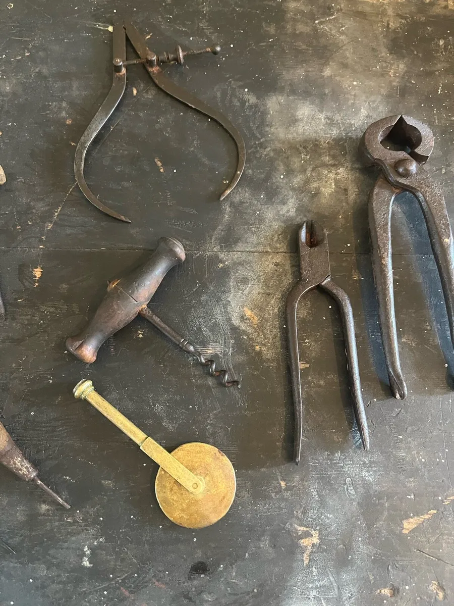 Antique Leather Saddler Tools - Image 3