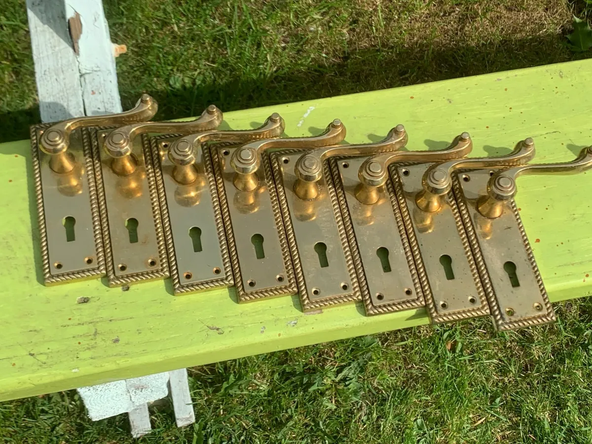 Polished Brass Georgian Door Handles x8 pairs - Image 2