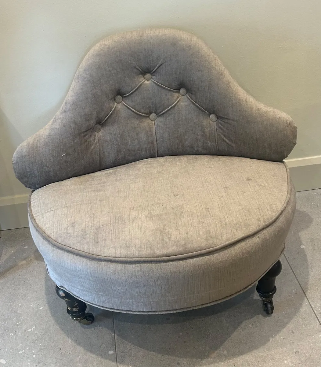 Antique Button back chairs - Image 1