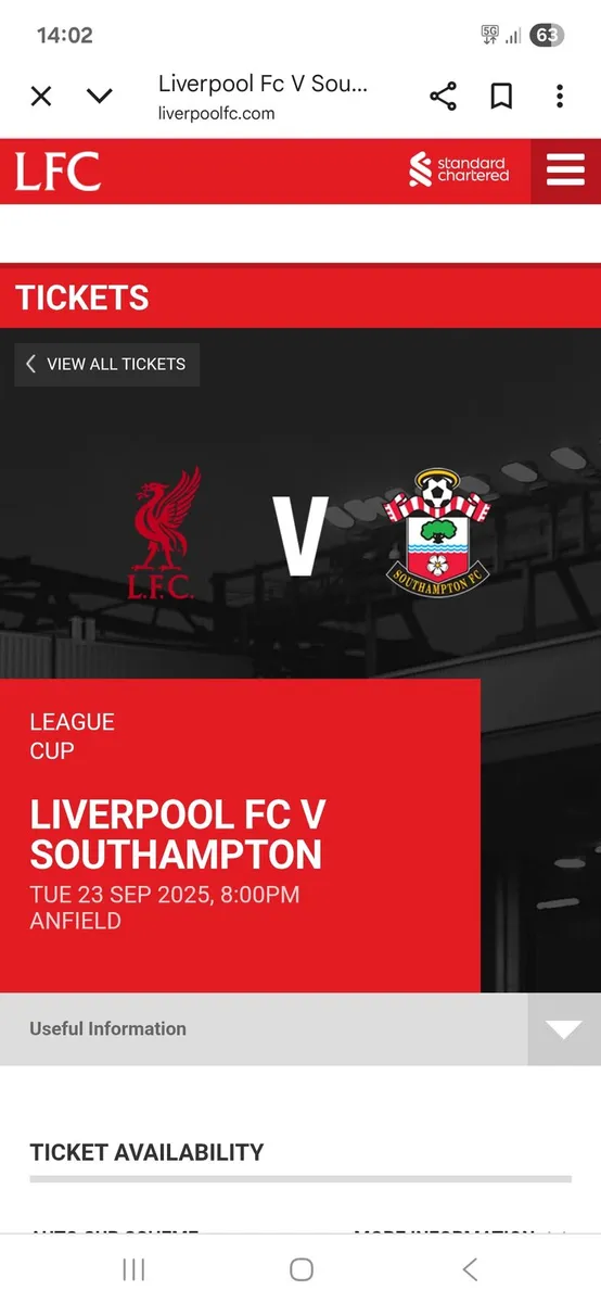 Liverpool tickets