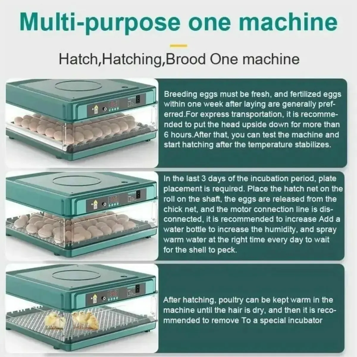 36 Egg Incubator Automatic Turning Drawers - Image 3