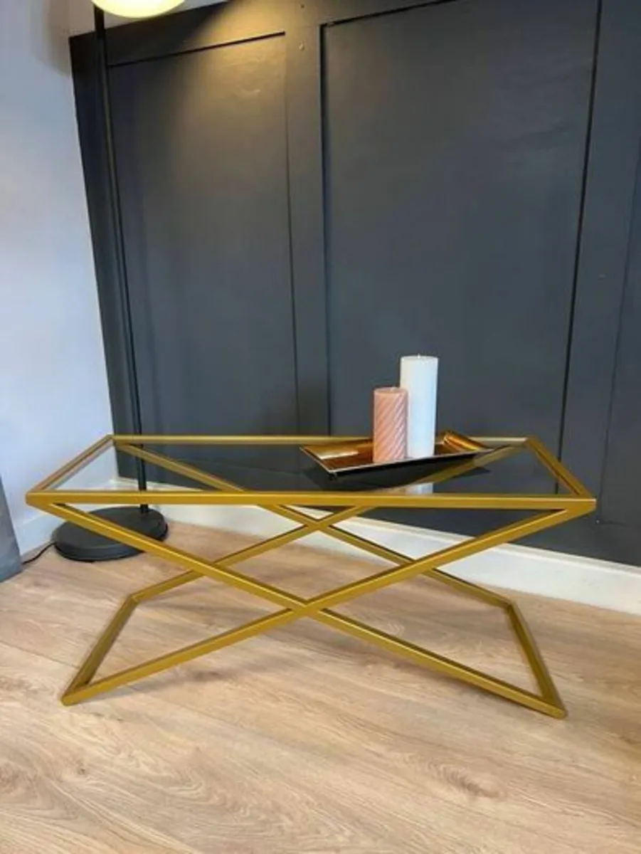 Coffe Table 100x40 . Metal frame. Tempered Glass - Image 2