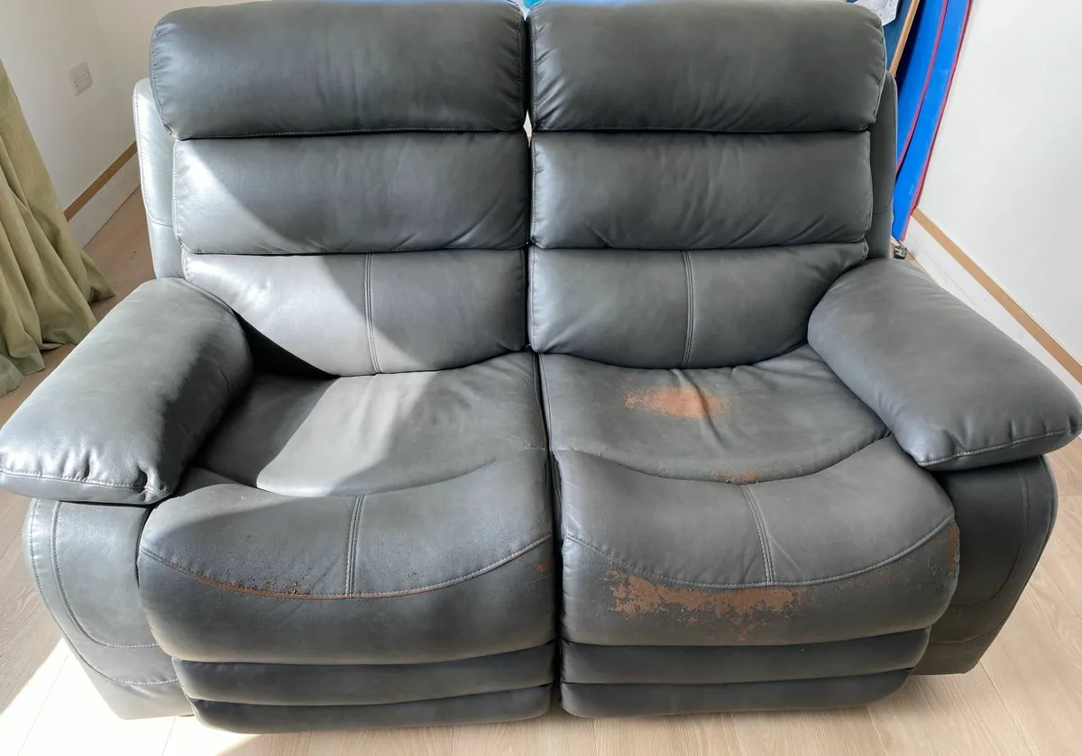 Grey recliner couch for sale - Image 1