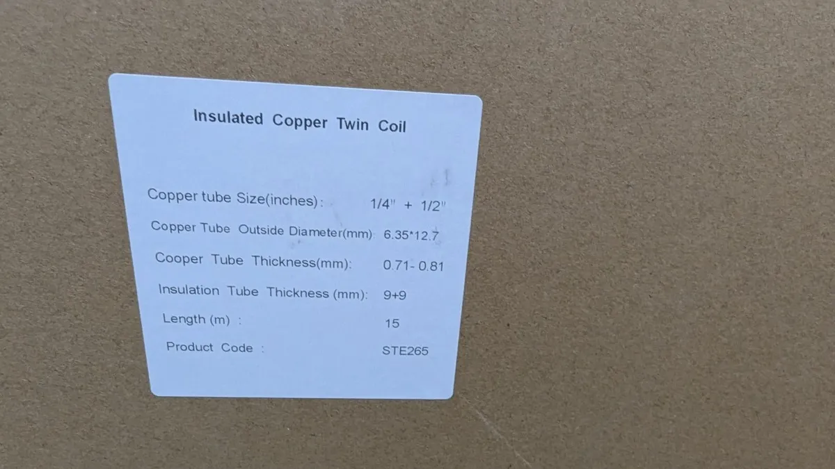 Pre-insulated refrigerant piping (black) - Image 2