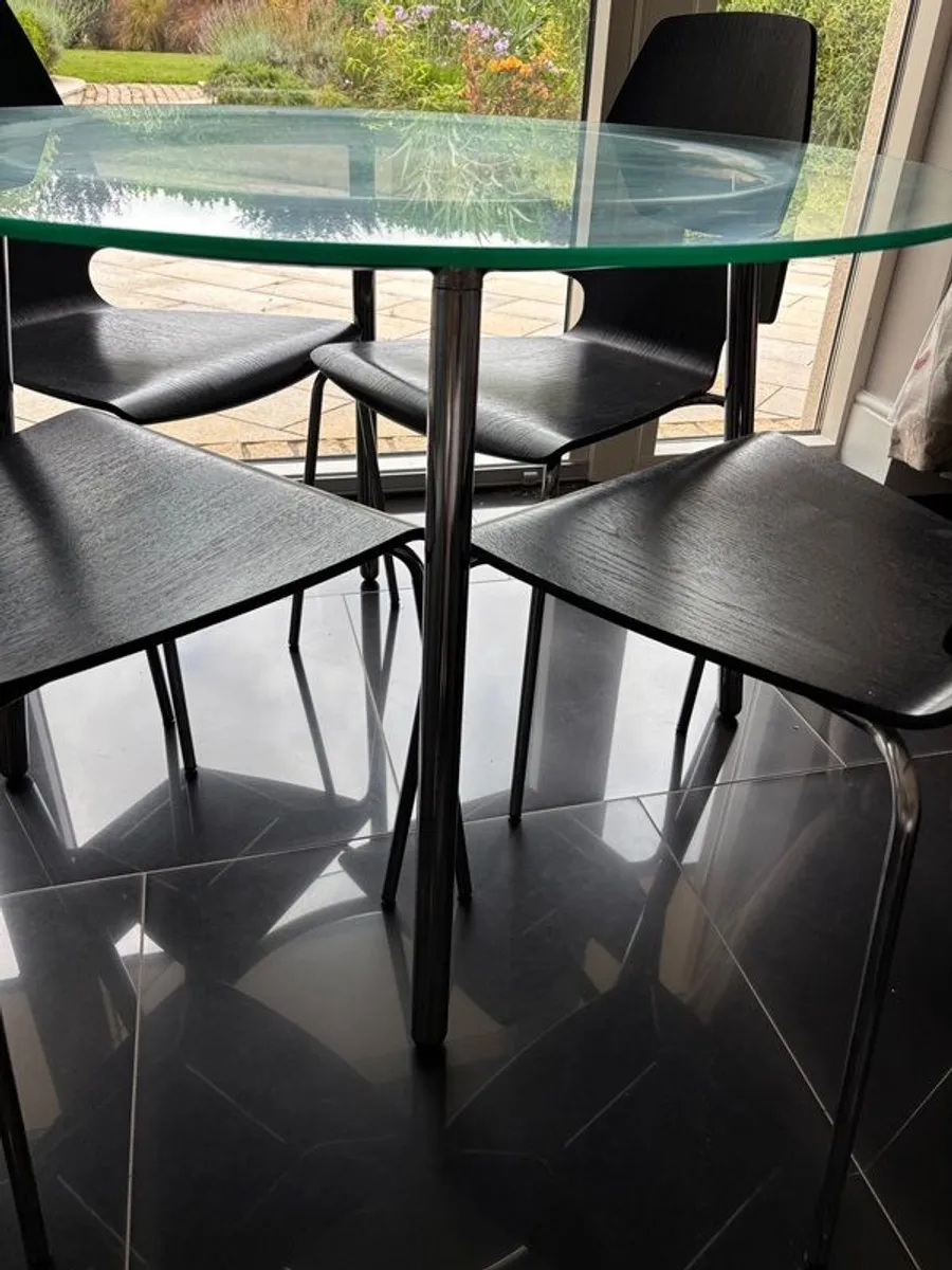 Ikea Glass Table & 4 Chairs - Image 2