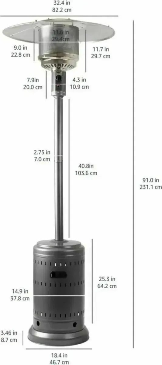 Commercial  Gas Patio Heater with Wheels, Propane - Image 4
