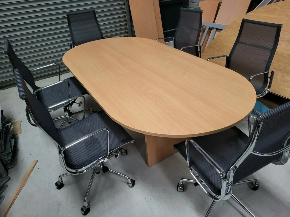 2.4m x 1.2m Boardroom Table & Chairs - Image 1