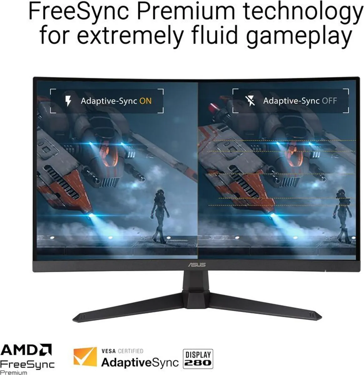 32" ASUS TUF Gaming VG32VQ1BR Curved Gaming Monitor 31.5 inch WQHD (2560x1440), 165Hz, Extreme Low Motion Blur, Adaptive-sync, FreeSync Premium, 1ms (MPRT), HDR10 - 3 Year warranty - NEW, OPENED but never USED, ORIGINAL BOX - Image 1