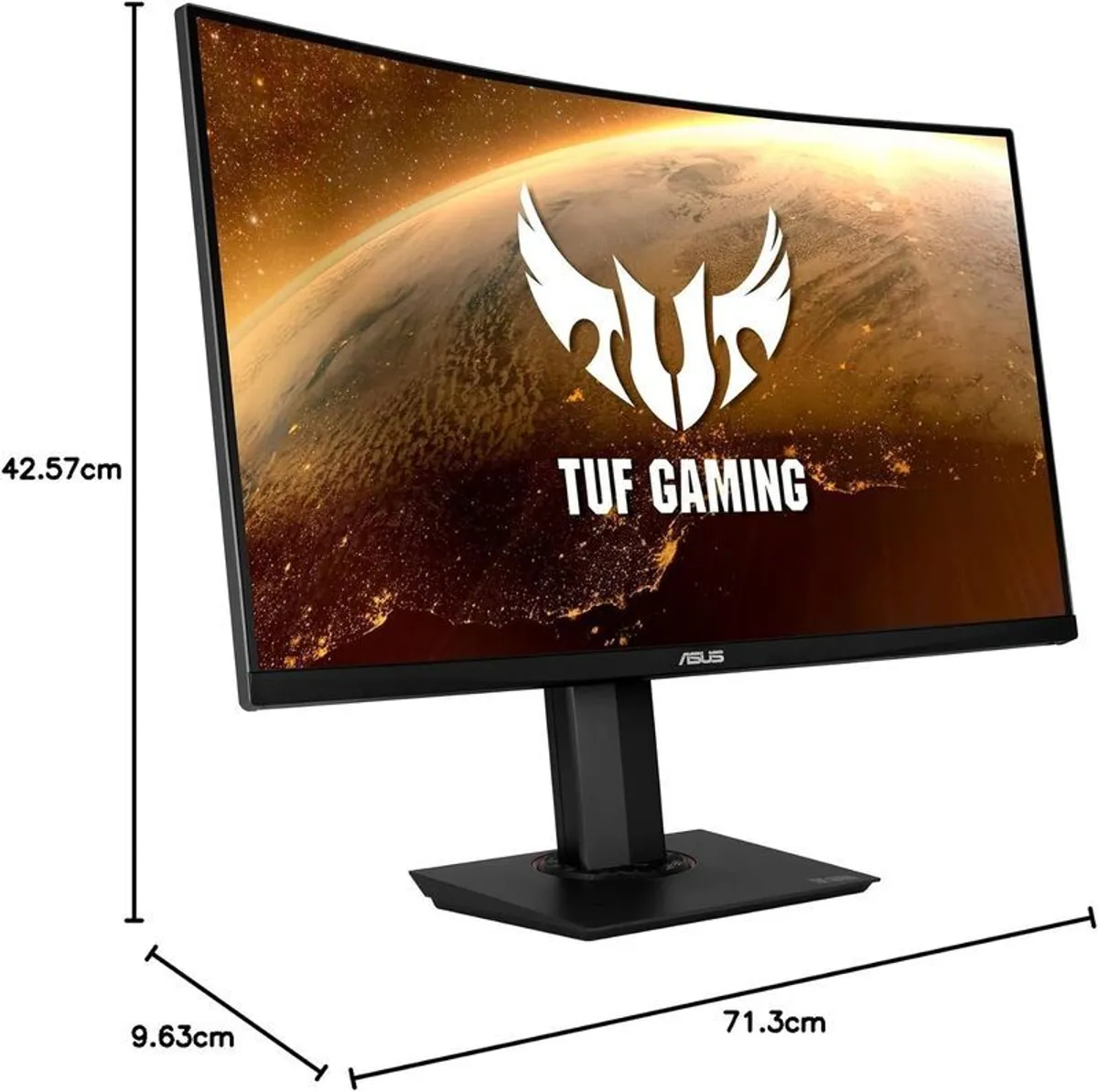 32" ASUS TUF Gaming VG32VQ1BR Curved Gaming Monitor 31.5 inch WQHD (2560x1440), 165Hz, Extreme Low Motion Blur, Adaptive-sync, FreeSync Premium, 1ms (MPRT), HDR10 - 3 Year warranty - NEW, OPENED but never USED, ORIGINAL BOX - Image 3
