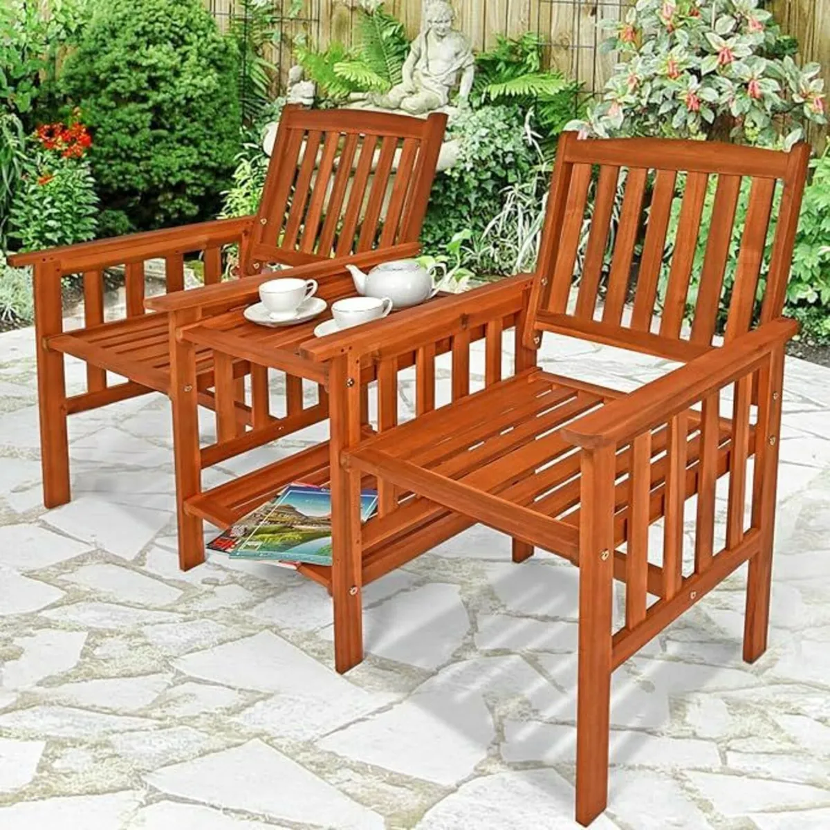Garden chairs with integrated Table Weatherproof, - Image 3