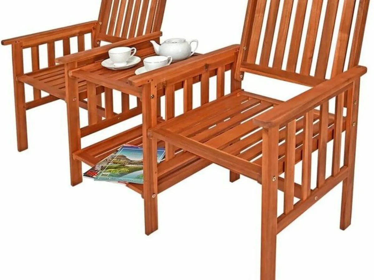 Garden chairs with integrated Table Weatherproof, - Image 1