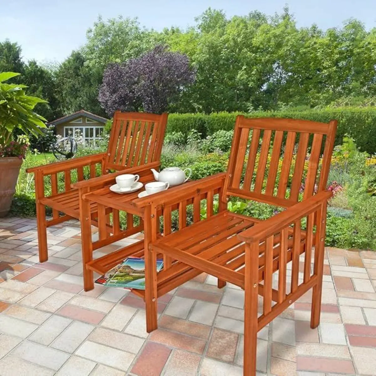 Garden chairs with integrated Table Weatherproof, - Image 4