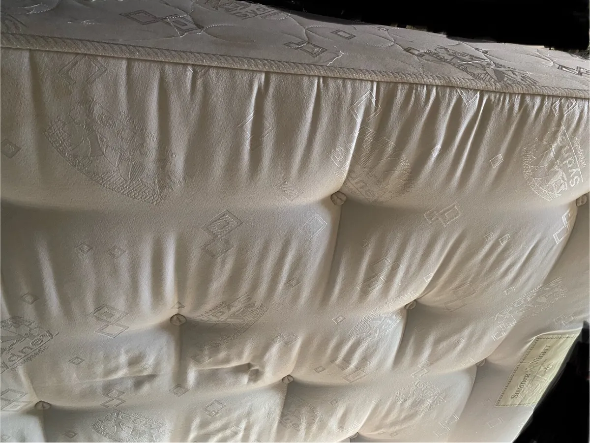 Solid Wood Double Bed frame and Mattress - Image 3