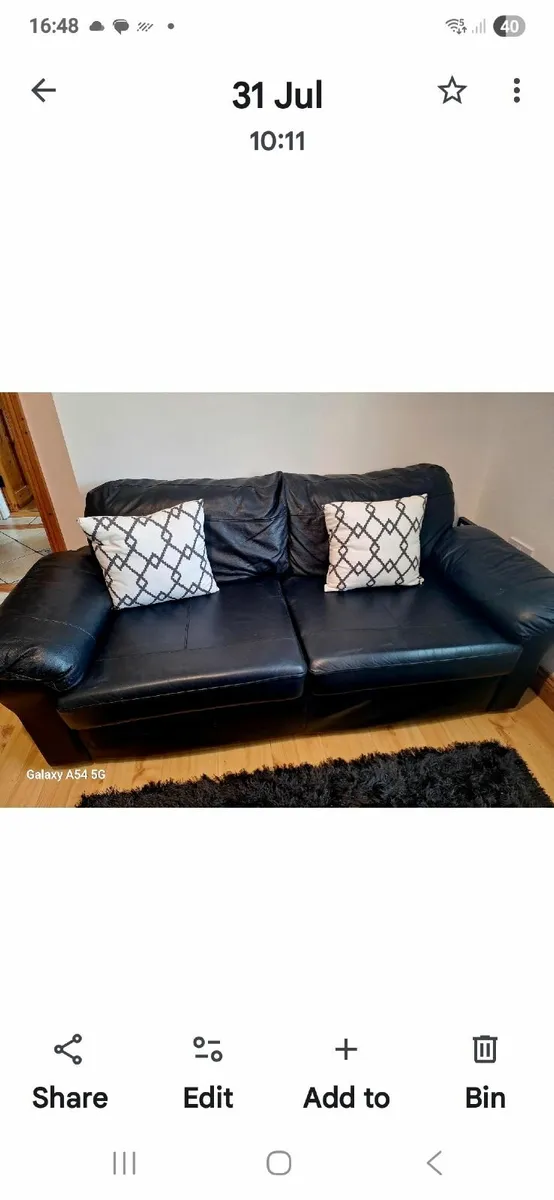Leather sofas 3+2 seater - Image 1