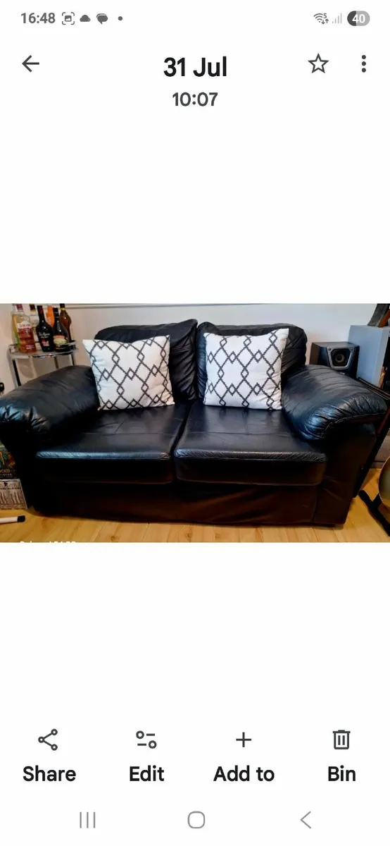 Leather sofas 3+2 seater - Image 2