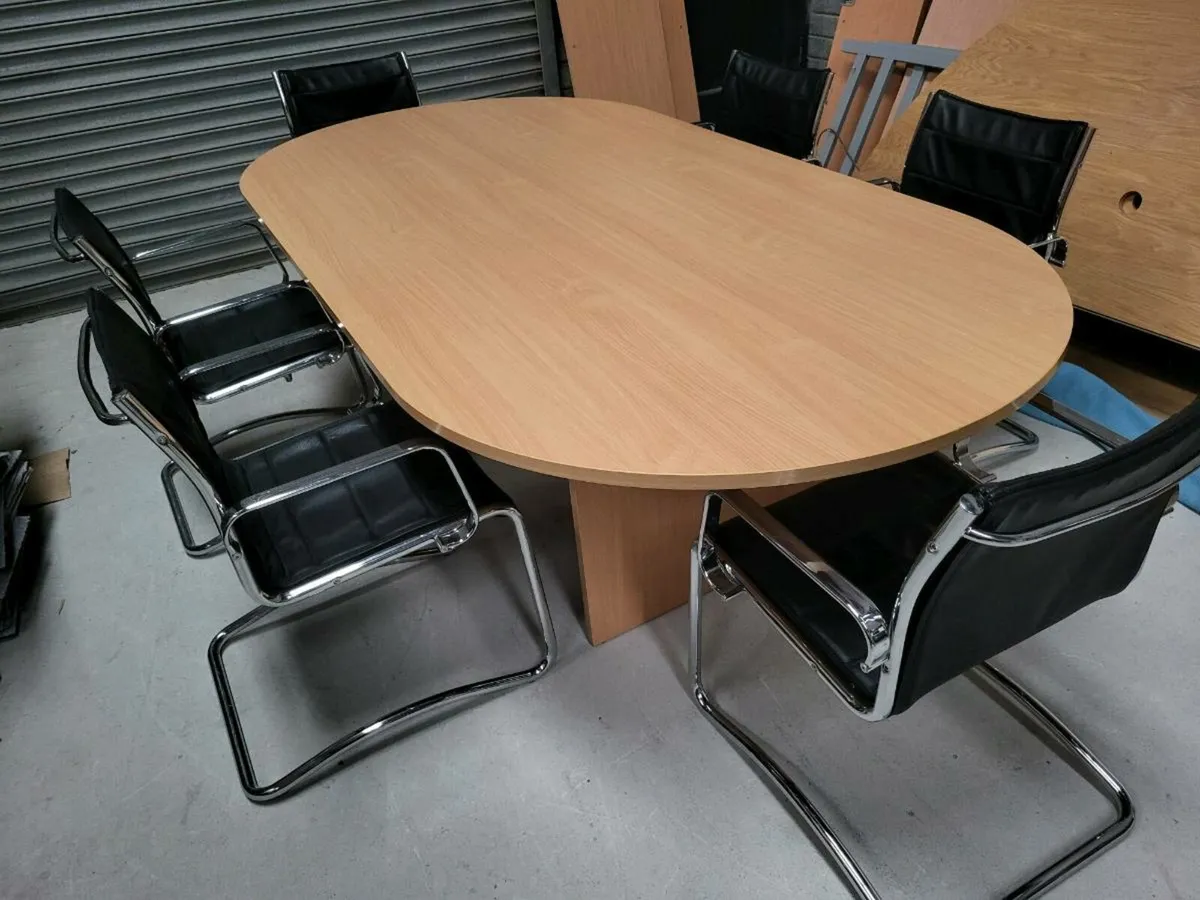 2.4m x 1.2m Boardroom Table. 3 Chair Options - Image 2