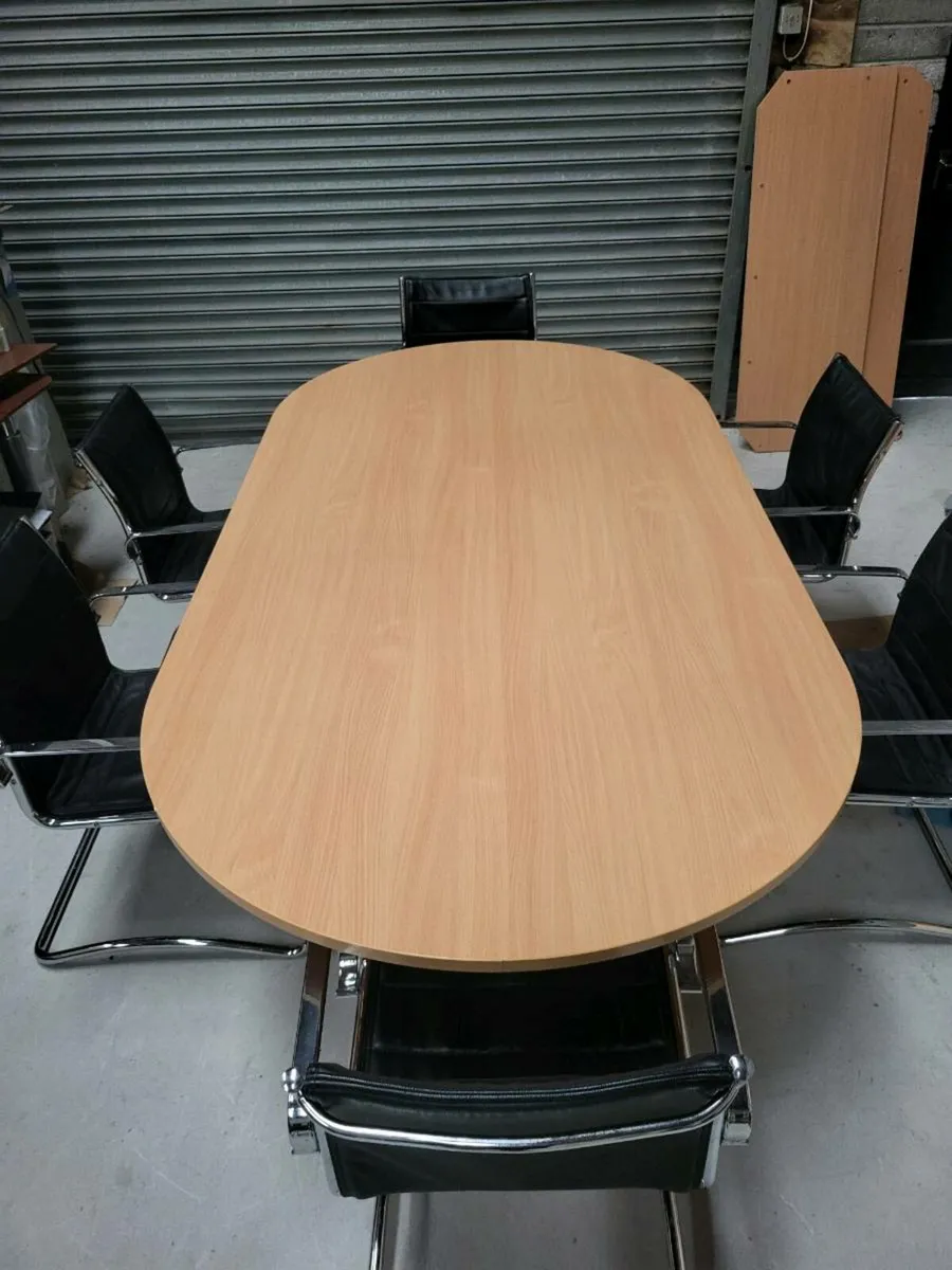 2.4m x 1.2m Boardroom Table. 3 Chair Options - Image 3