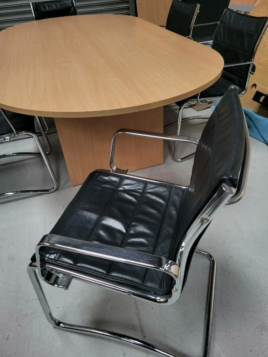 2.4m x 1.2m Boardroom Table. 3 Chair Options - Image 4