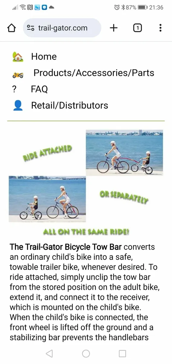 Trailgater bicycle tow bar - Image 3