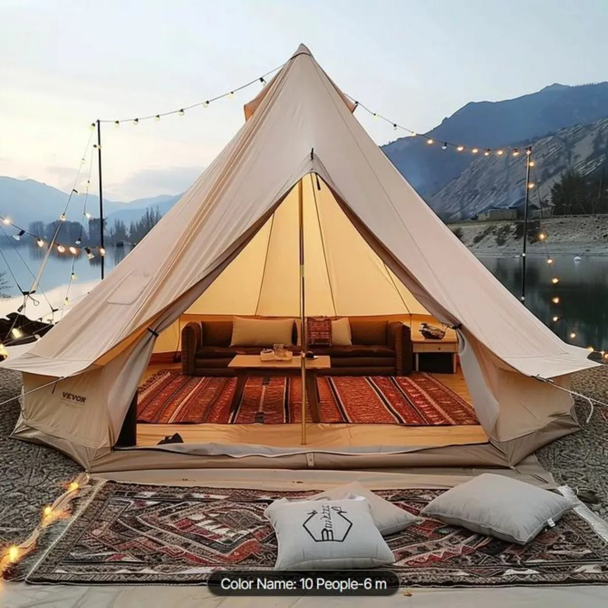 Affordable Canvas Bell Tent, 4 Seasons 6 m/19.68 f - Image 1