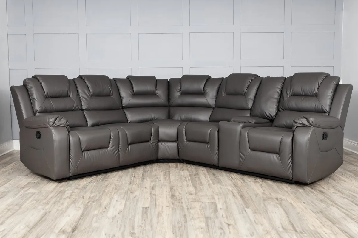 Axel Leather Manual Recliner Sofa - Image 2