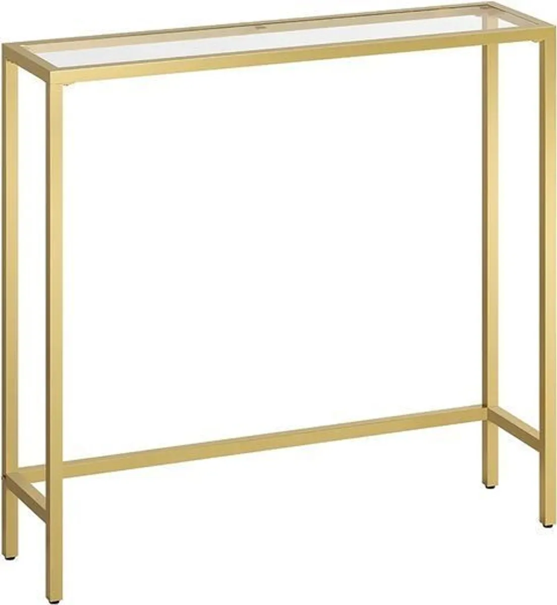 Console Table, Tempered Glass Sofa Table, Gold Hallway Table, Slim Entryway Table, 75 x 22 x 80 cm, Modern Display - Image 2
