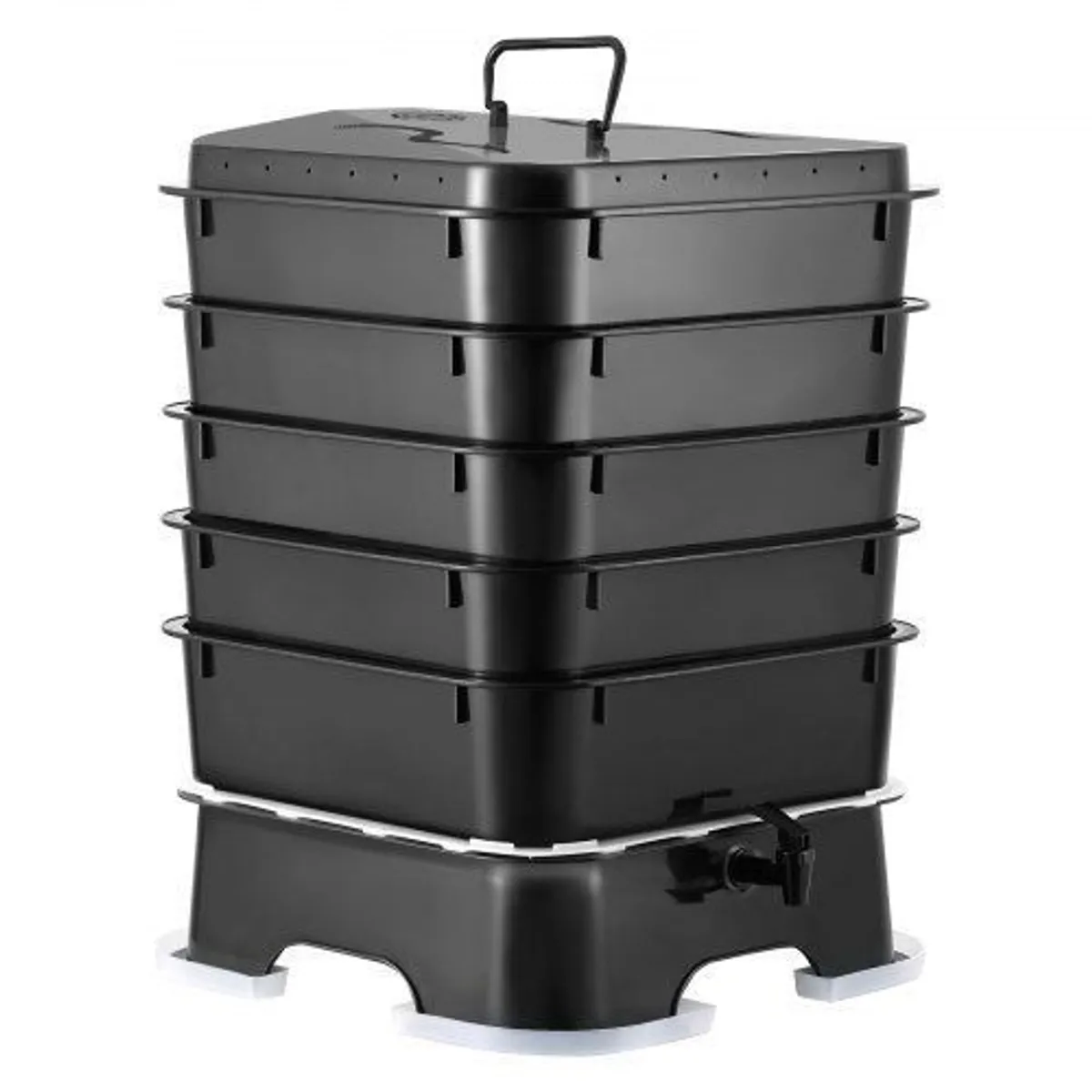 5-Tray Worm Composter, 50 L Worm Compost Bin Outdoor and Indoor, Sustainable Design Worm Farm Kit, for Recycling Food - Image 1