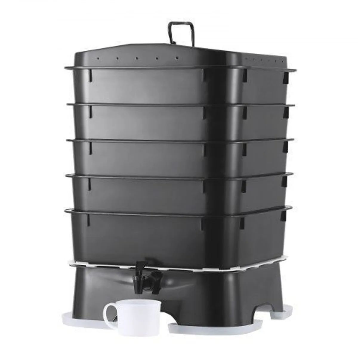 5-Tray Worm Composter, 50 L Worm Compost Bin Outdoor and Indoor, Sustainable Design Worm Farm Kit, for Recycling Food - Image 2