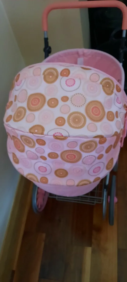 Dolls vintage pram pink - Image 2
